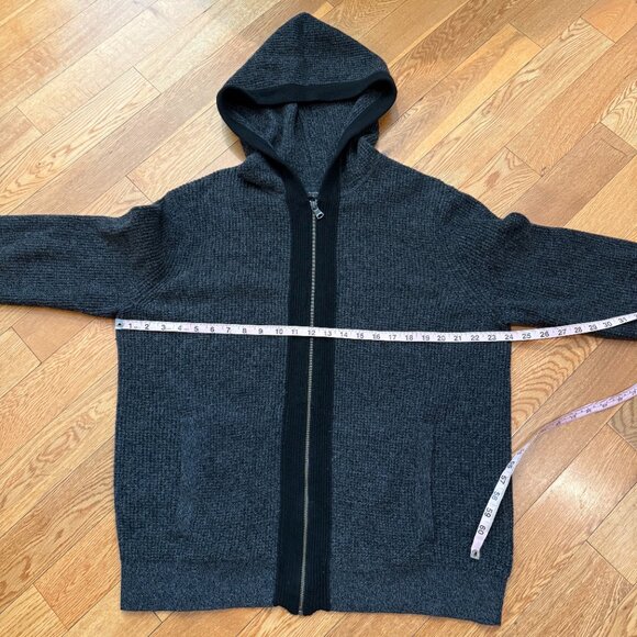 Banana Republic Italian Yarn Wool Nylon XL Sweater Hoodie Full Zip Knit - Picture 3 of 11